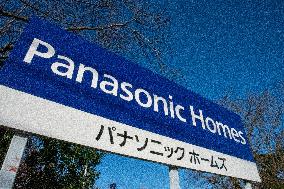 Logo, signage and exterior of Panasonic Homes
